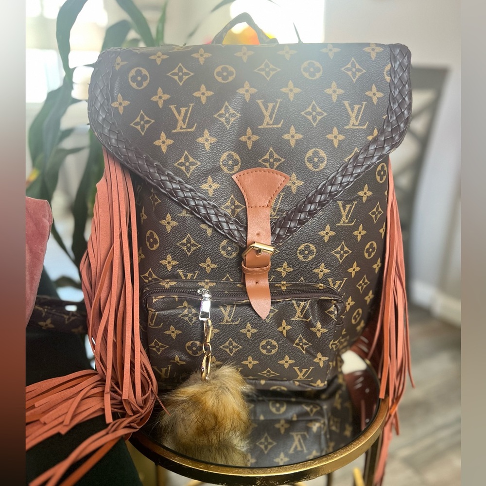 Beautiful up cycled backpack and sunglasses bundle